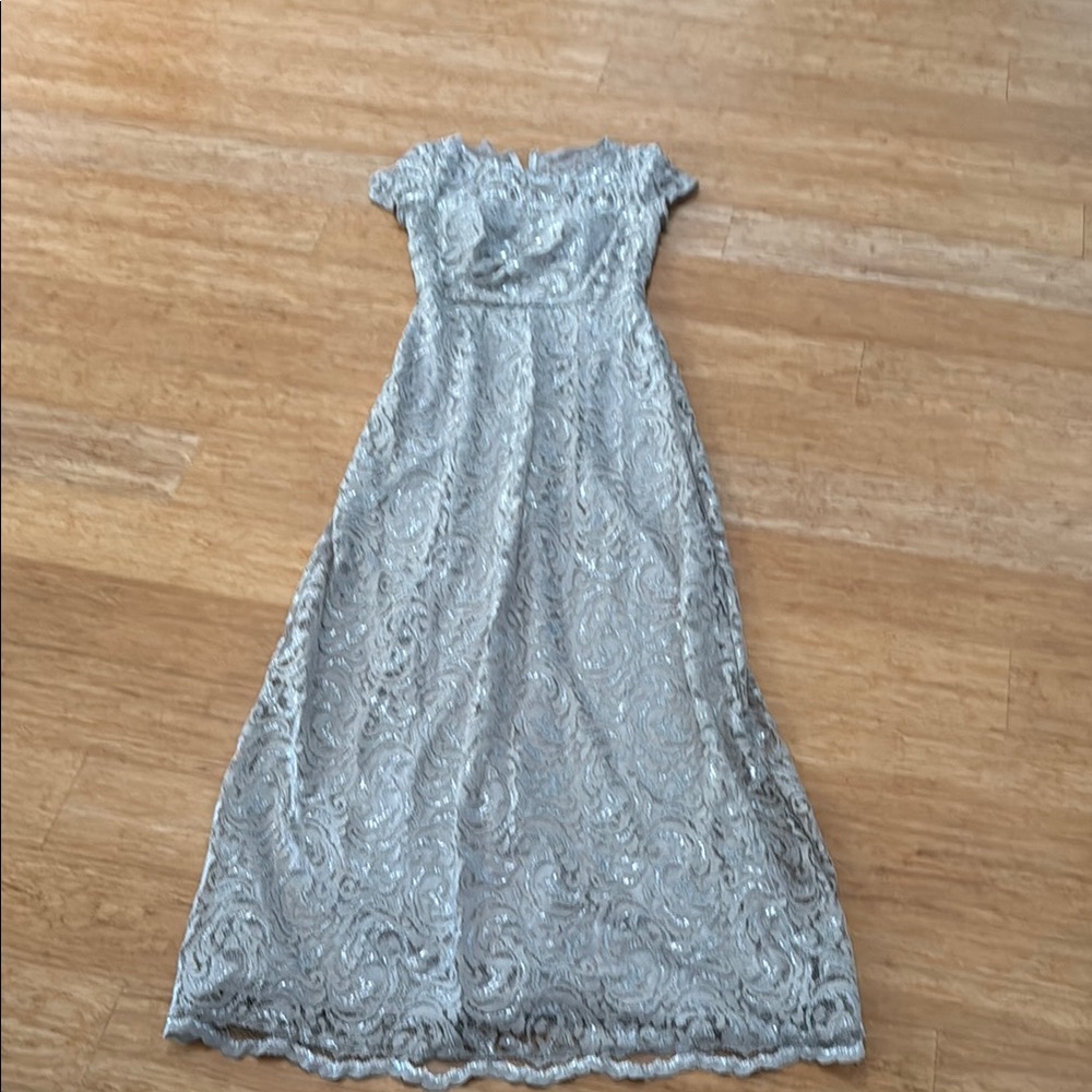 Chic Lace Gown in Silver